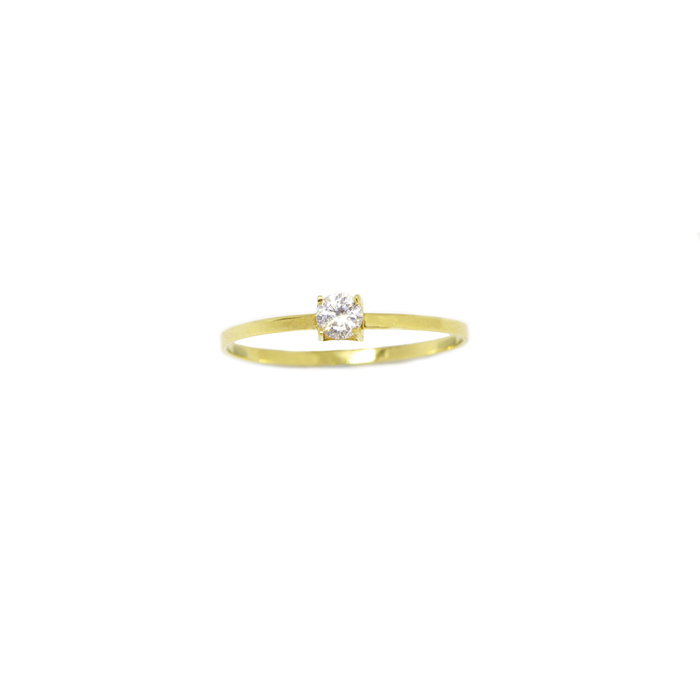 Anel Solit�rio Modelo Cartier Zirc�nia em Ouro 18 Kilates � 25430